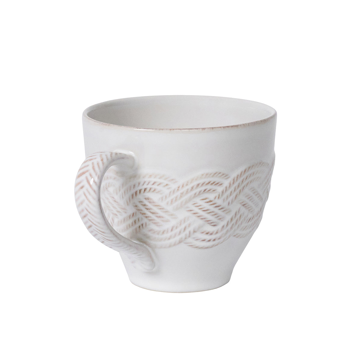 Elegant White Knot Detail Ceramic Coffee Mug - Image 3