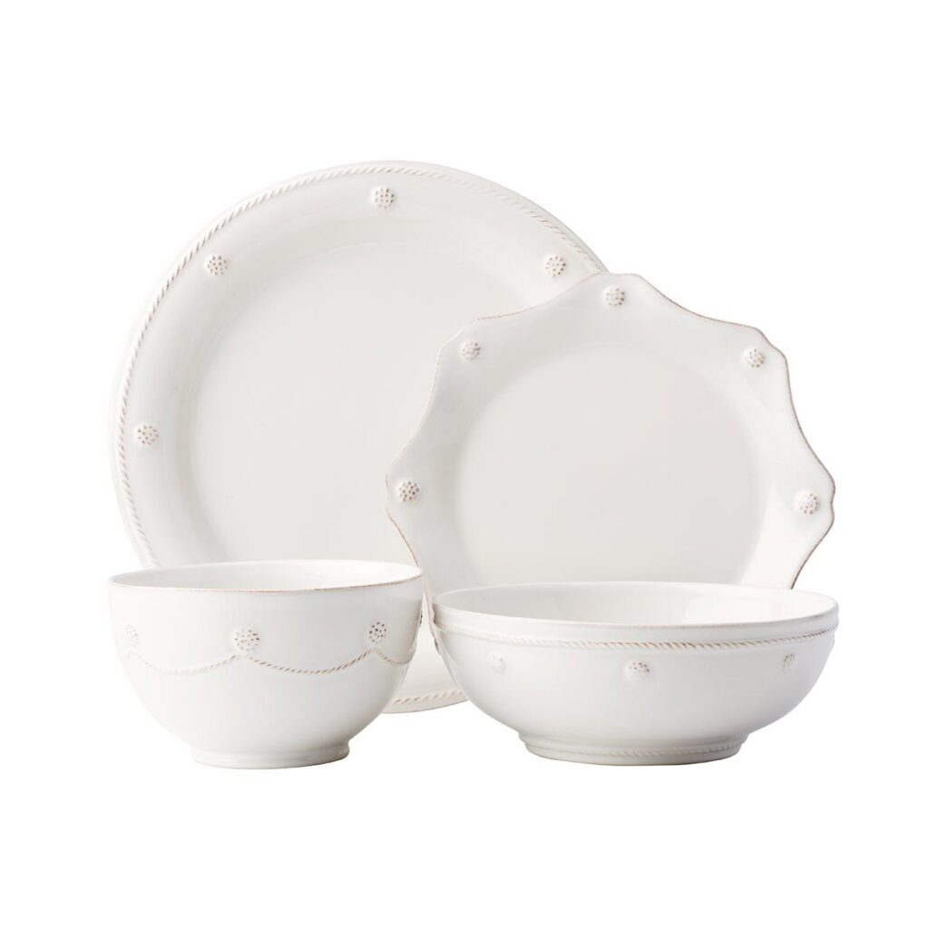 Artisan White Four Piece Dinnerware Set