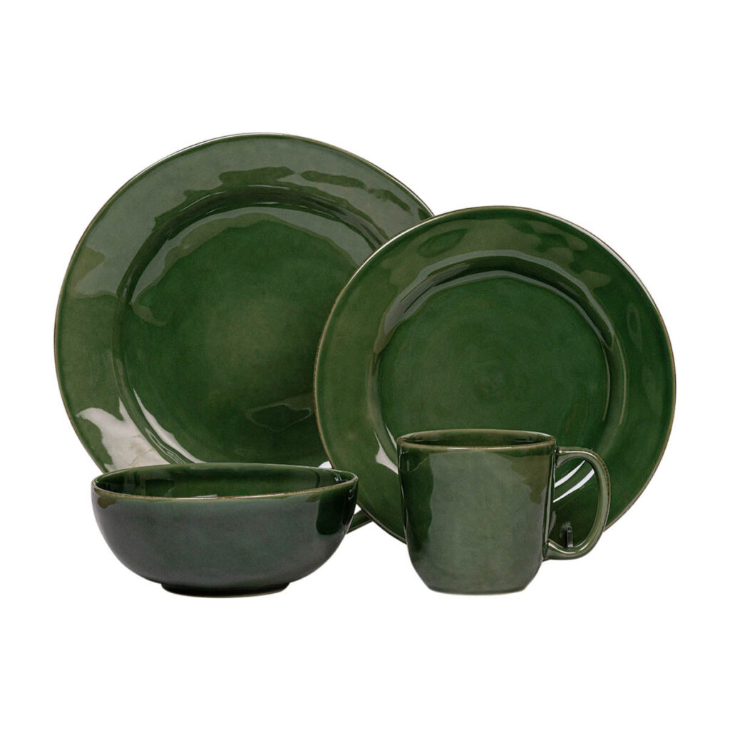 Charming Basil Green Four Piece Dinnerware Set