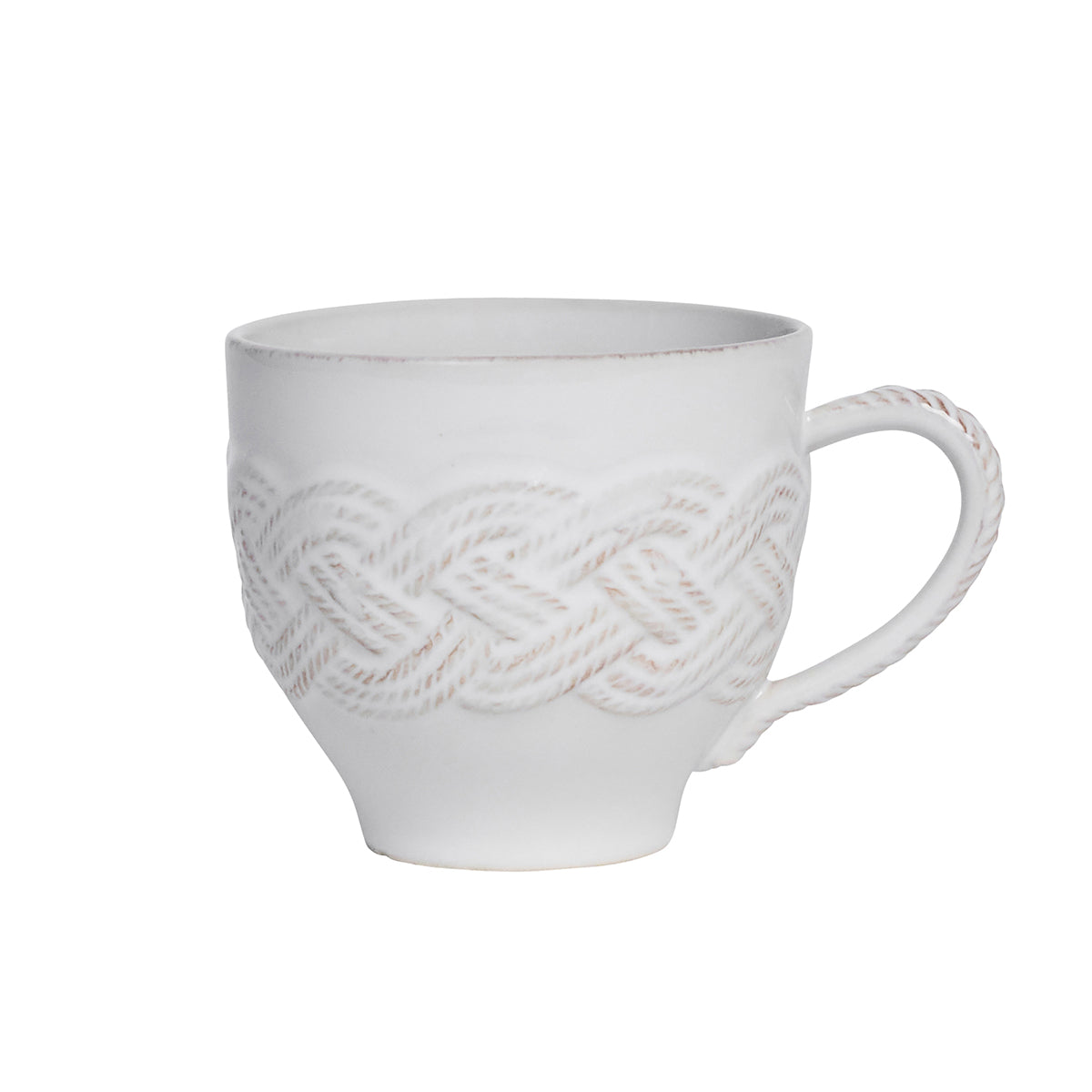 Elegant White Knot Detail Ceramic Coffee Mug