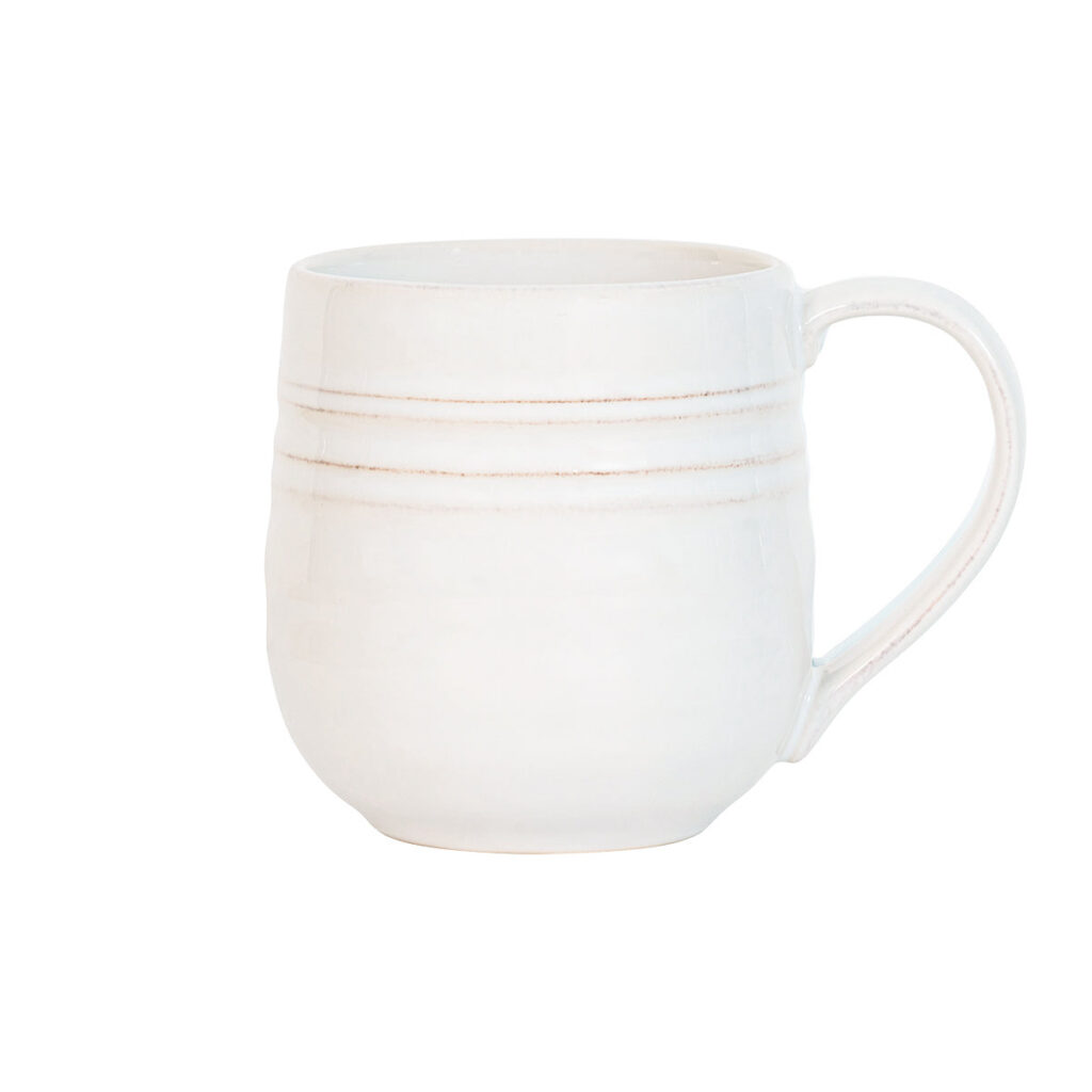 Textured White Layered Ceramic Coffee Mug