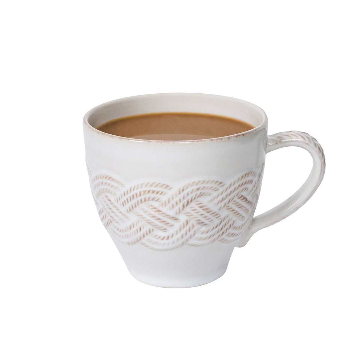 Elegant White Knot Detail Ceramic Coffee Mug - Image 2
