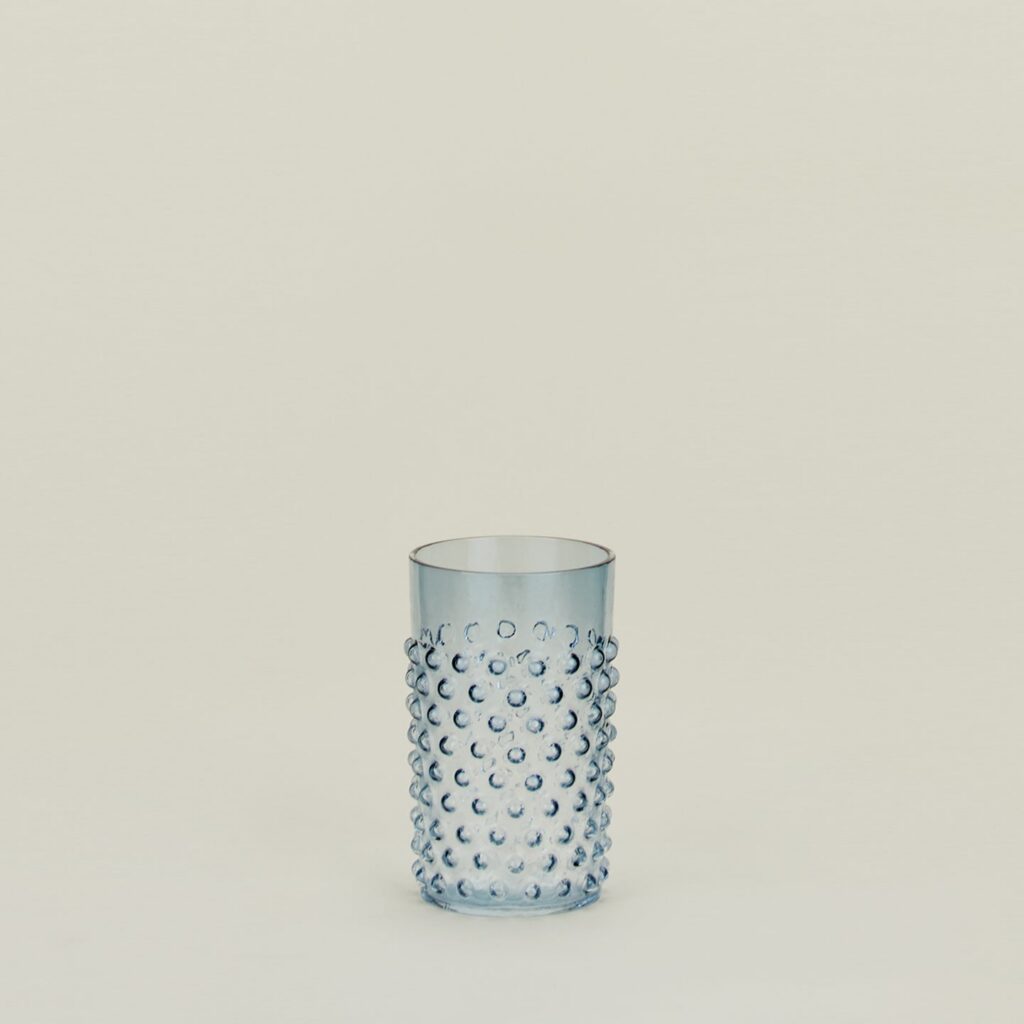 Blue Hobnail Crystal Tumbler