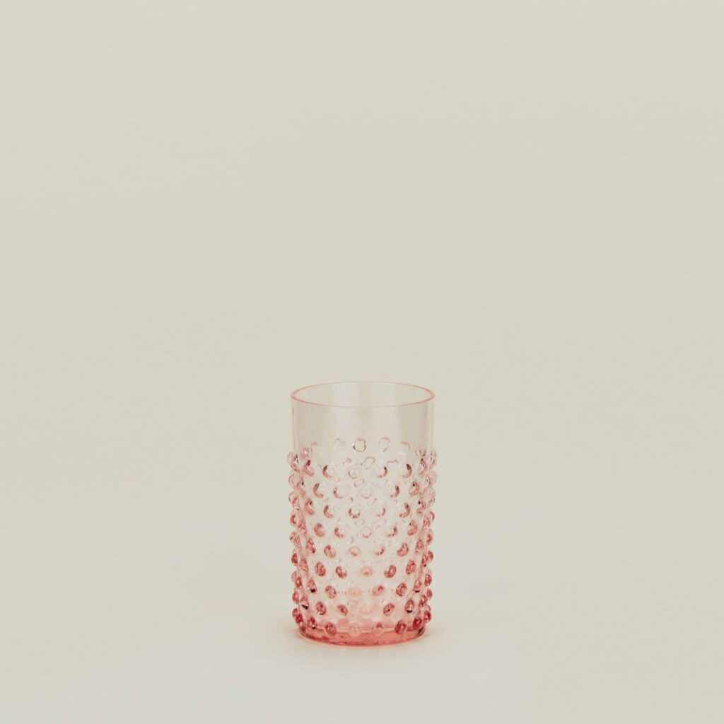 Blush Hobnail Crystal Tumbler
