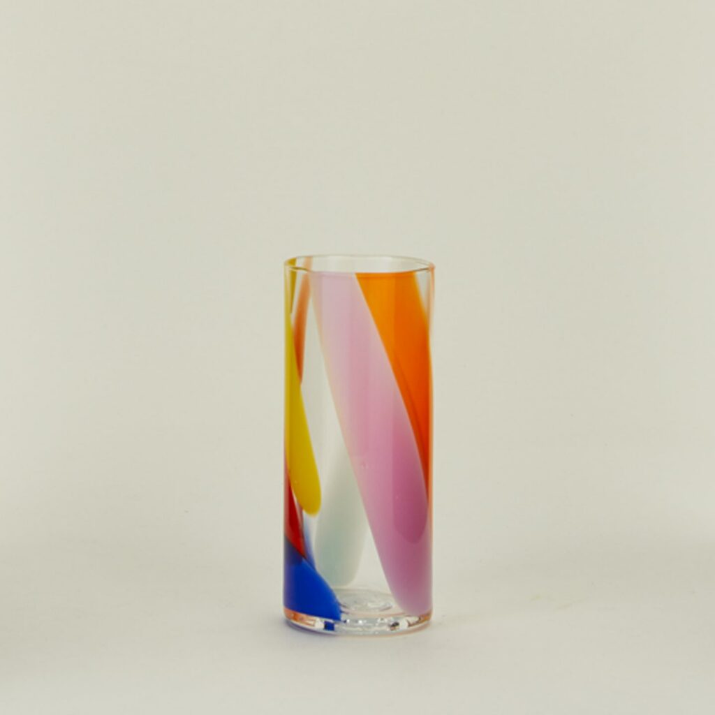 Multicolor Hand-Blown Highball Glass
