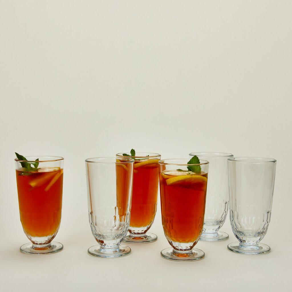 Tall Honeycomb Iced Tea Glass Set
