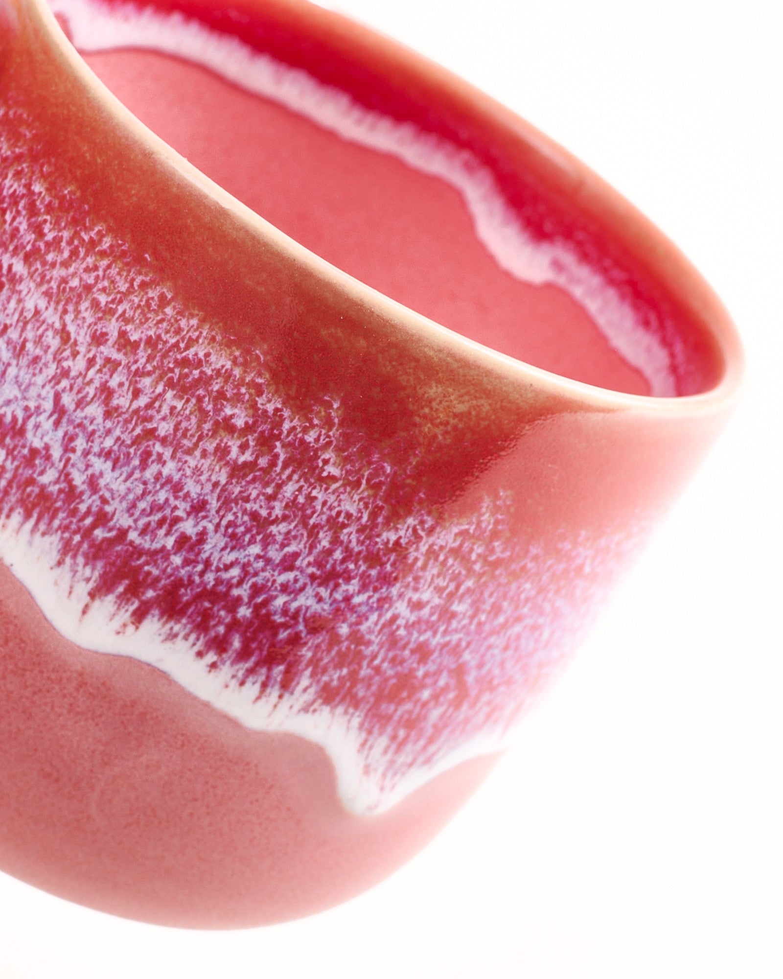 Large Red Ceramic Mug Set of Four