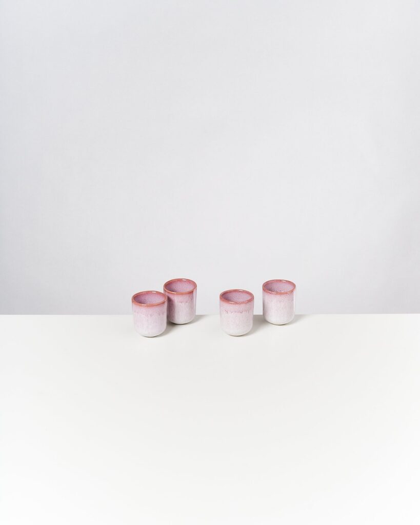 Everyday Pink White Espresso Cup Set of Four