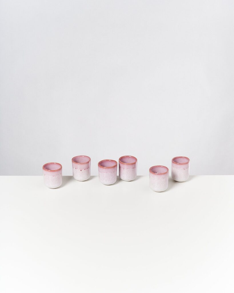 Everyday Pink White Espresso Cup Set of Six