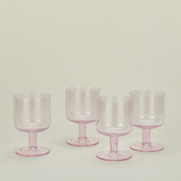 Blush Seeded Artisan Glass Set