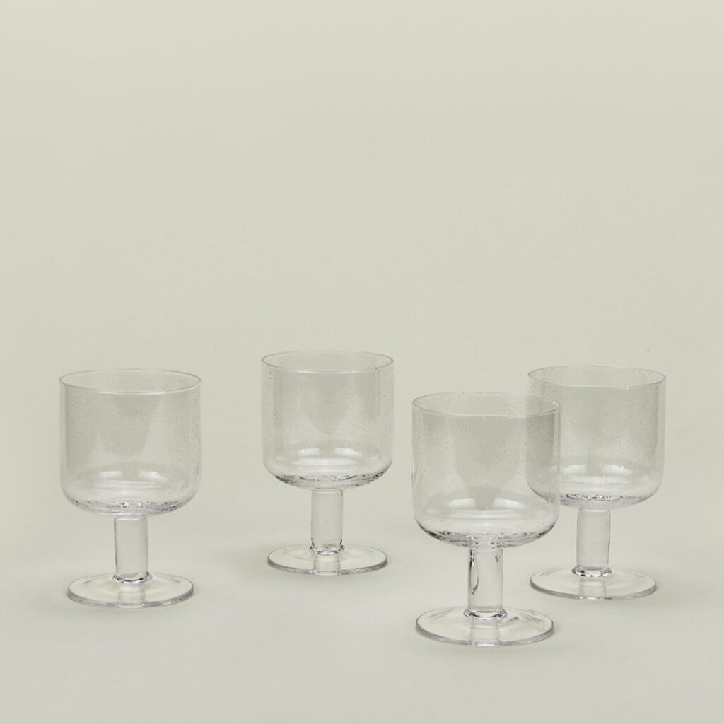 Clear Seeded Artisan Drinking Glass Set