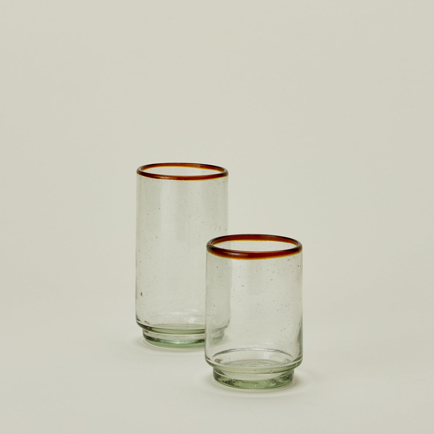 Amber Rim Stackable Drinking Glass