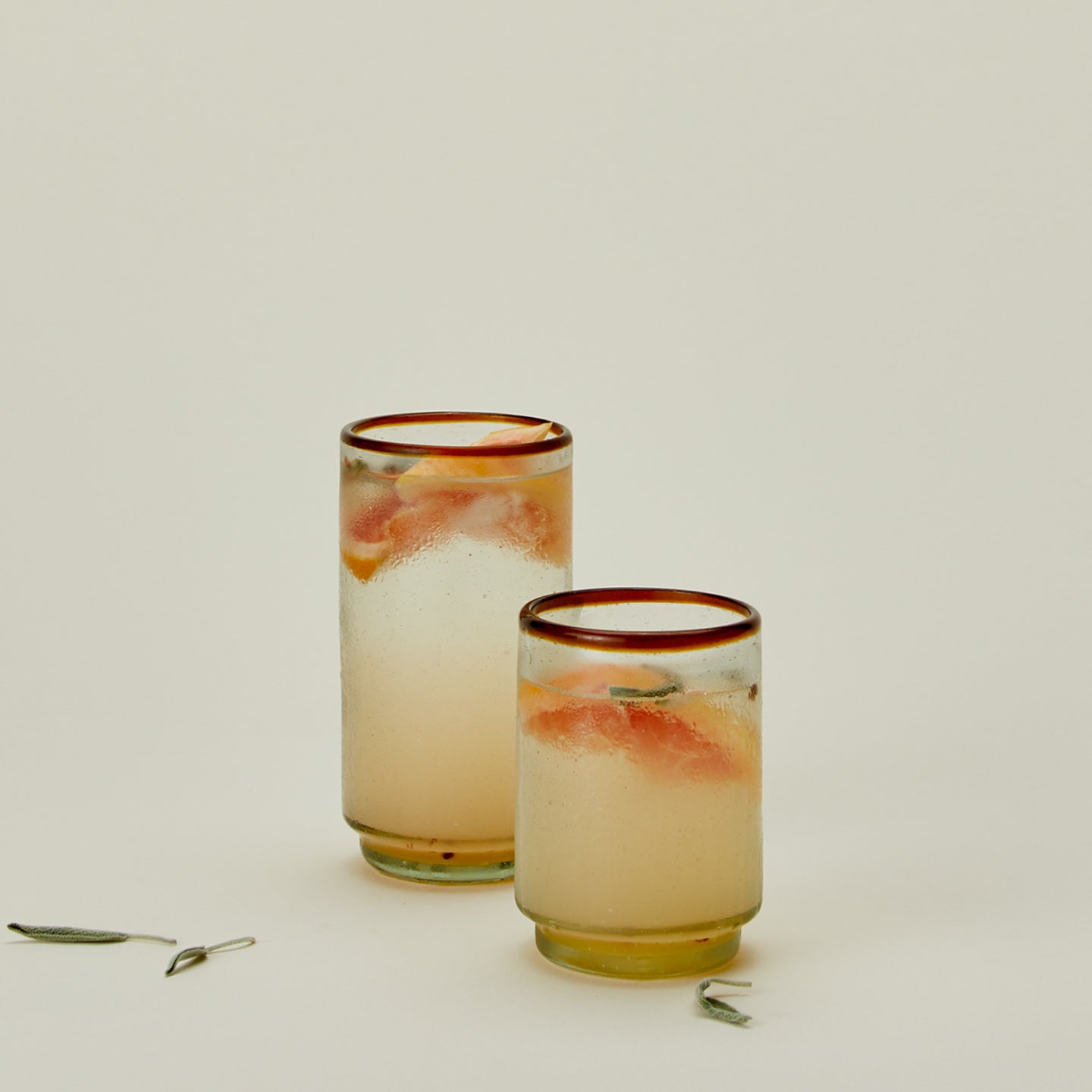 Amber Rim Stackable Drinking Glass - Image 2
