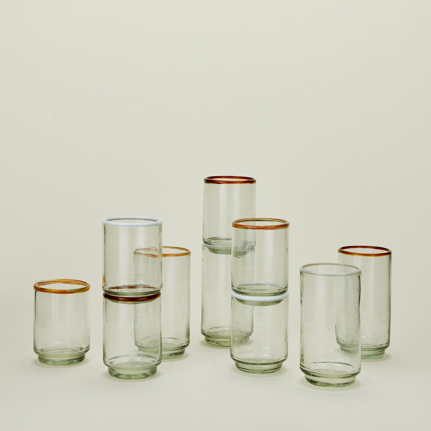 Amber Rim Stackable Drinking Glass - Image 6