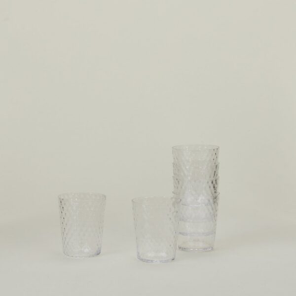Clear Faceted Venetian-Style Glass Set